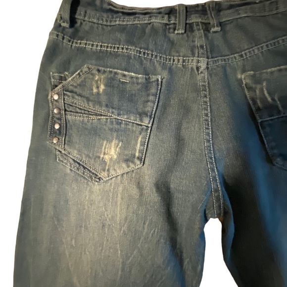 Jordan Craig Men’s Distressed  Blue Jeans Size 34x33 Studded Pocket - Picture 9 of 14